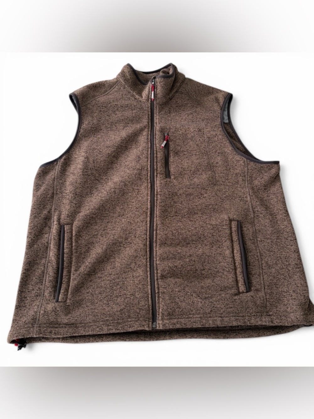 Orvis Denali Fleece Vest Men’s XXL Brown Full Zip Outdoor Hiking Warm